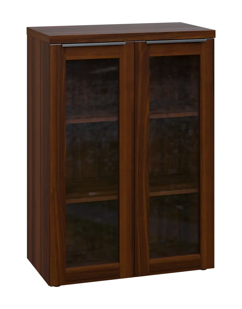 SIN 3 - 8S kancelářská skříň, 2-dveřová/prosklená, 1120x800x400, ořech královský